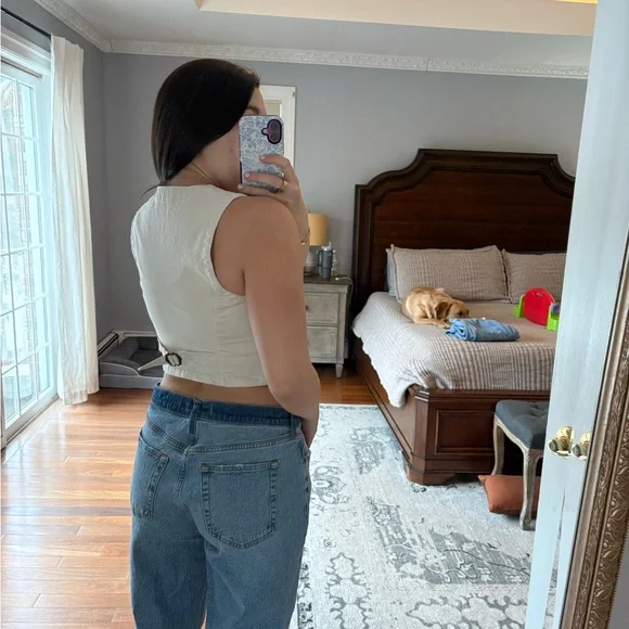 Banana Republic Cream Button-Up Vest - Picture 2 of 5